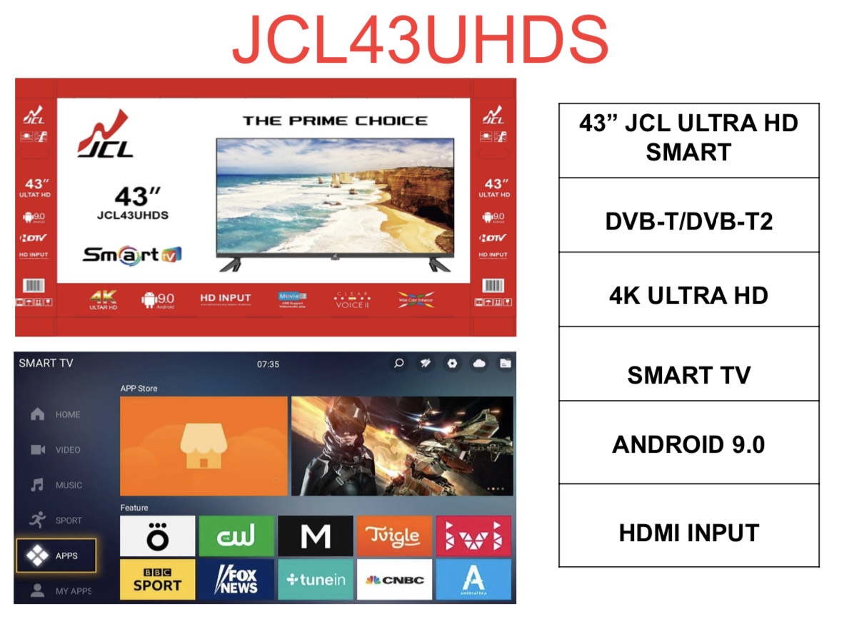 46631 - JCL 43 Ultra HD Smart TV Europe