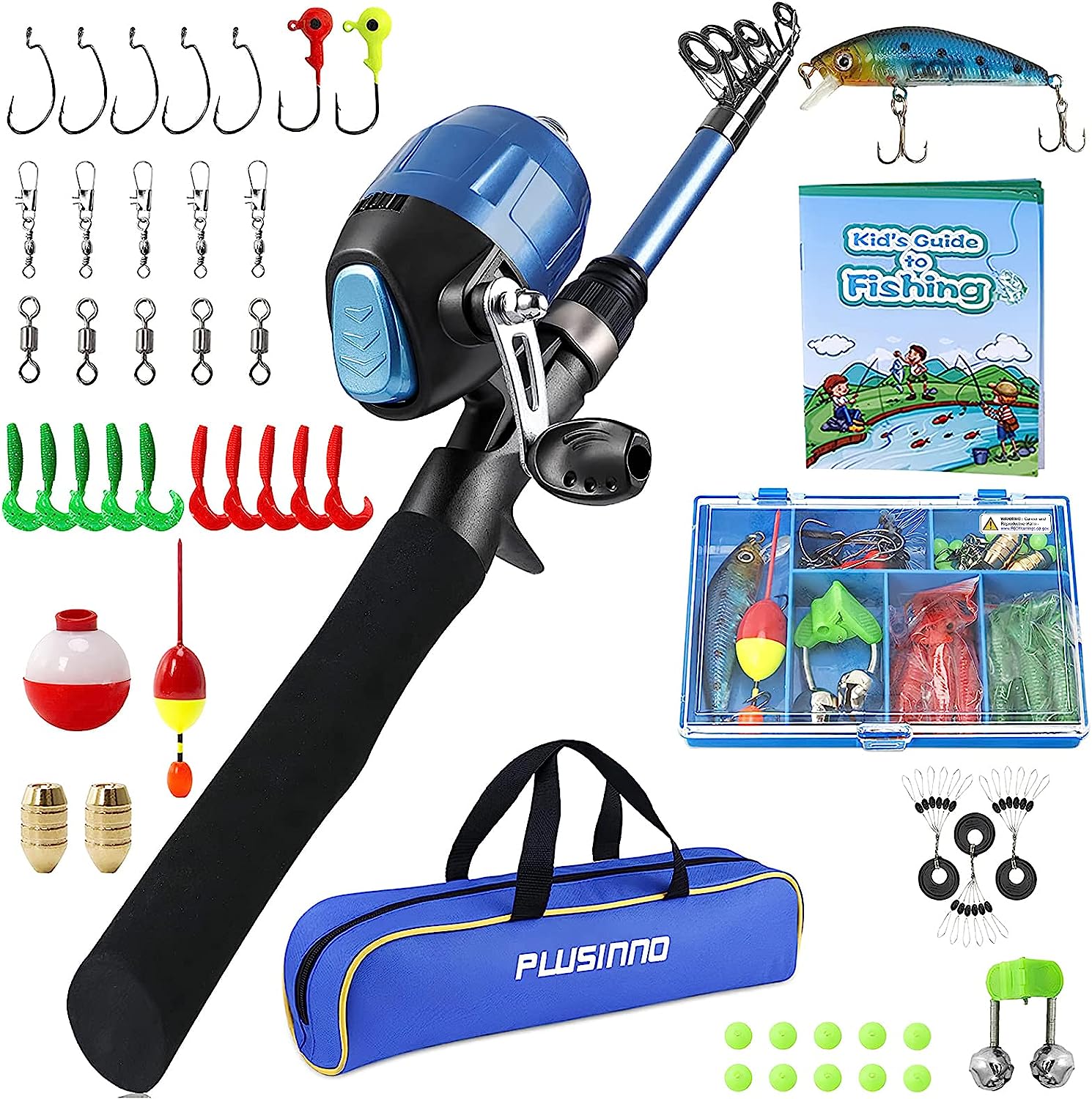 52018 - Kids Fishing Pole, Telescopic Fishing Rod USA